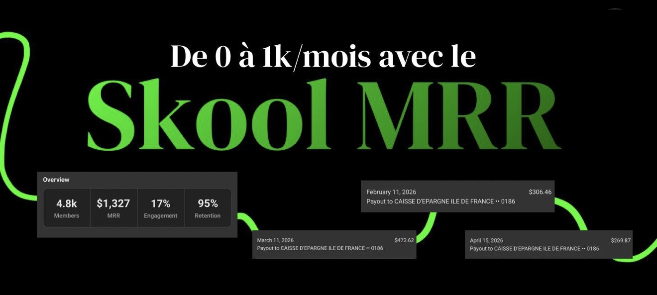 Étape 2 — Créer un revenu mensuel (Skool MRR)